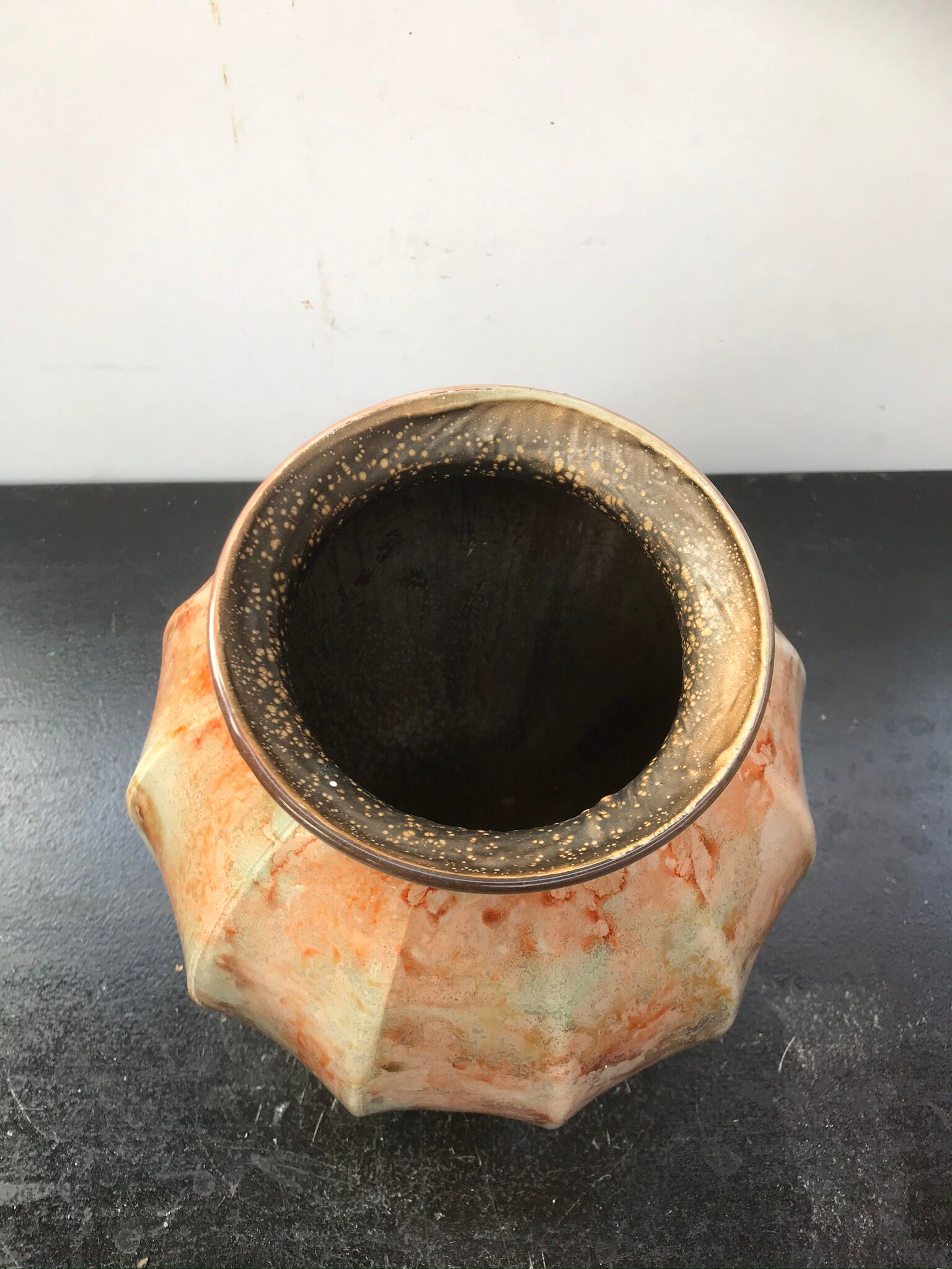 Vintage ceramic ball vase