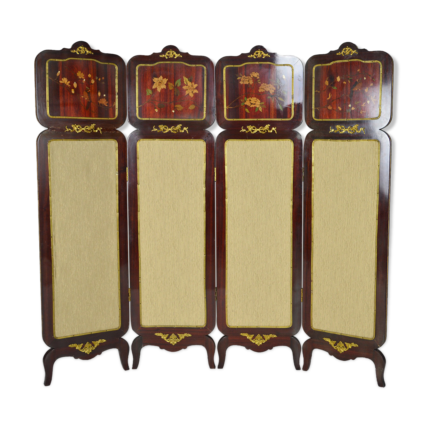 Neoclassical inlaid mahogany screen