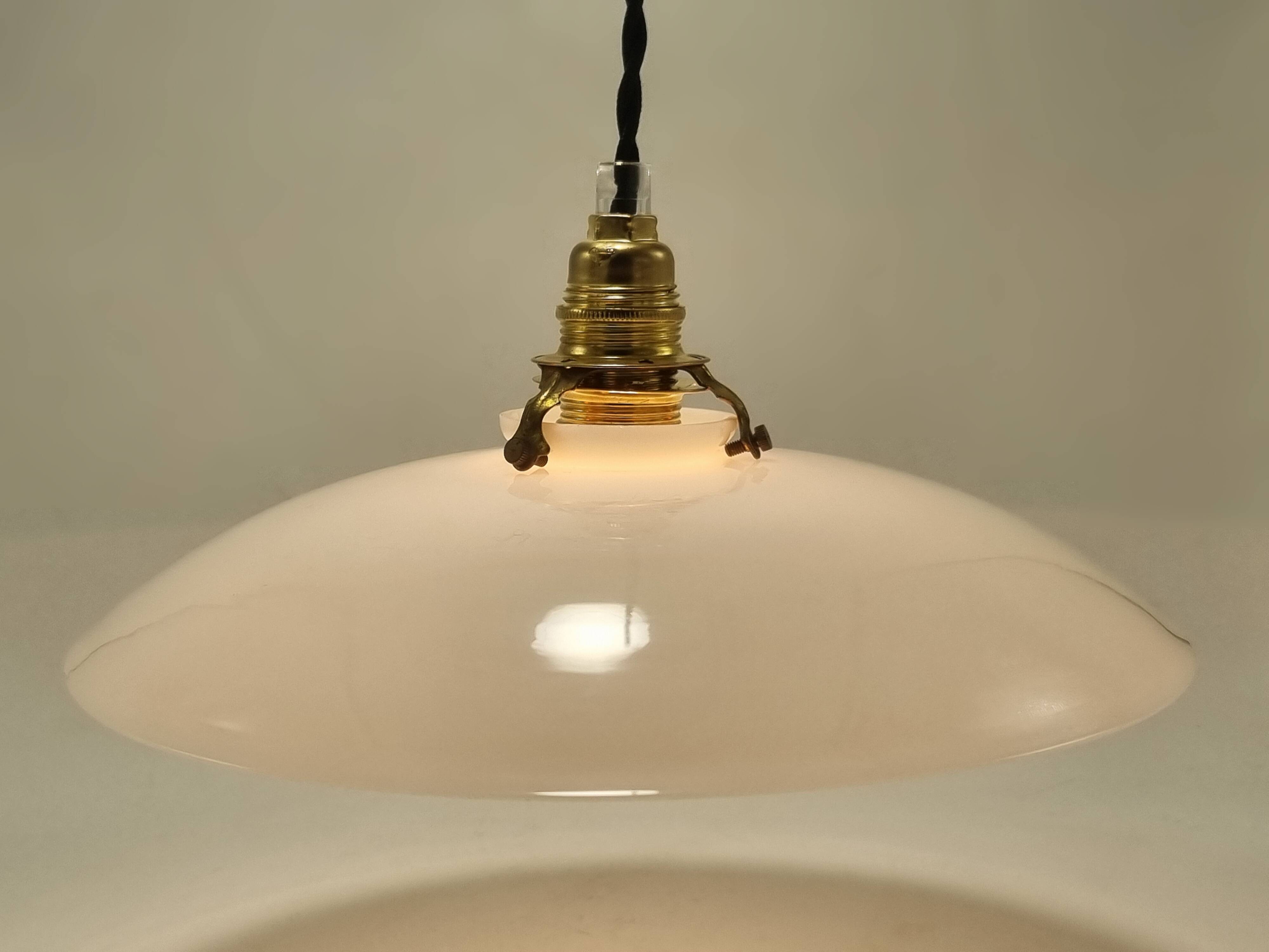 Opaline glass pendant light