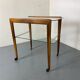 Mid-century scandinavian teak and glass trolley side table, 1950s