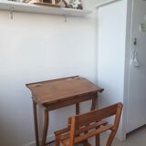 School-school desk 50 years with sliding bench