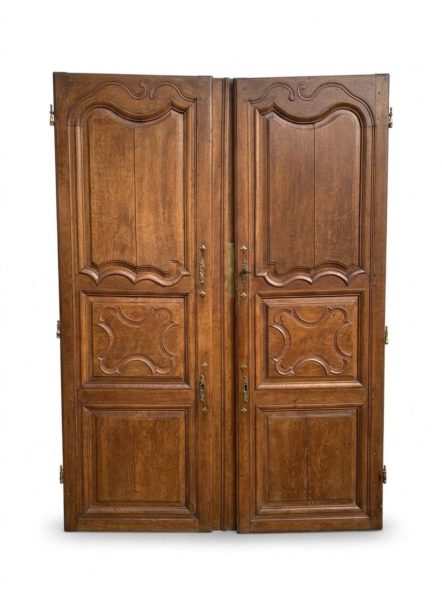 Pair of 19th-century oak cupboard doors