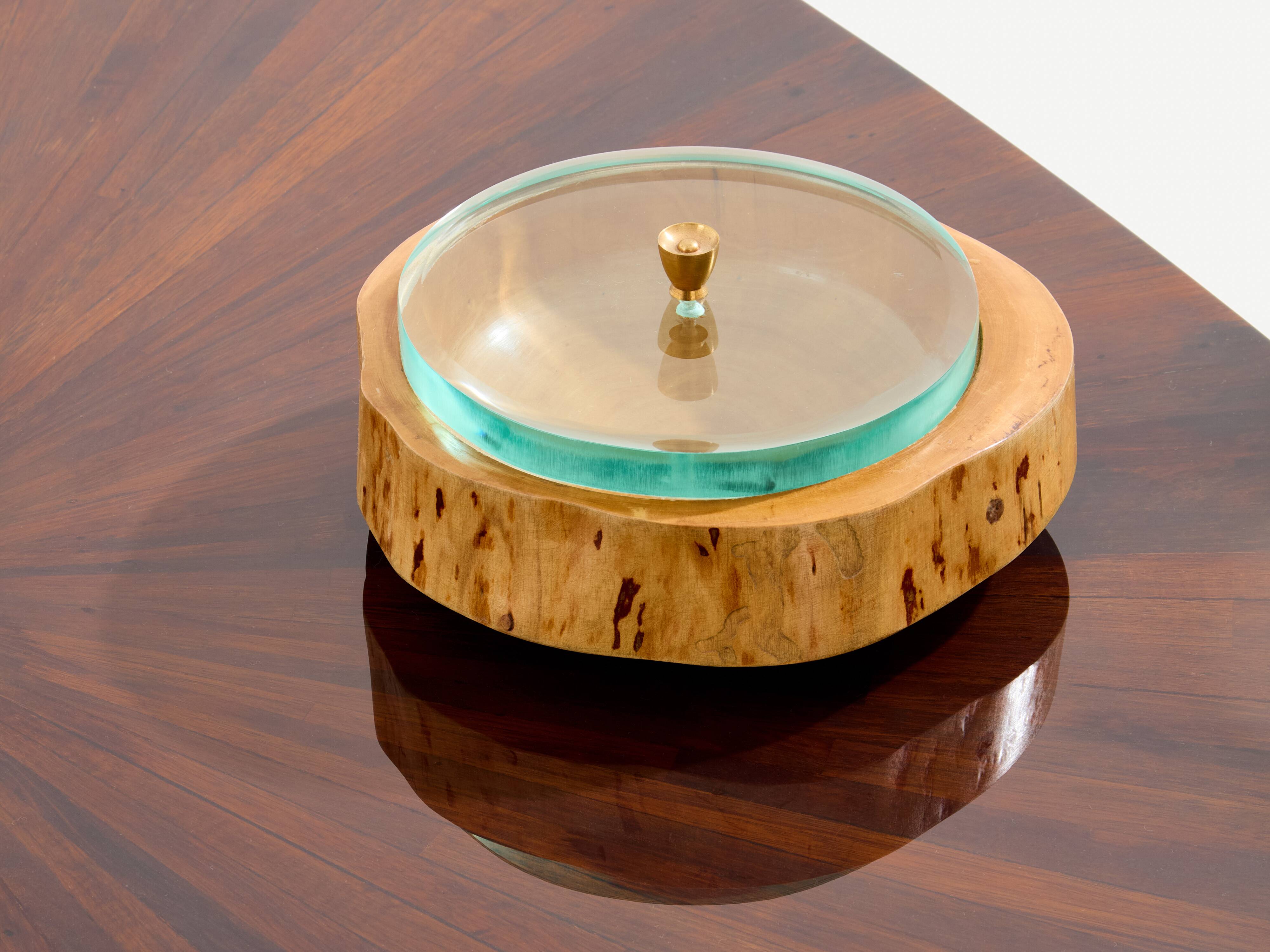 Walnut marquetry coffee table circa 1970