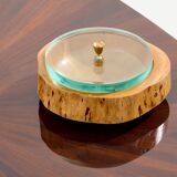 Walnut marquetry coffee table circa 1970