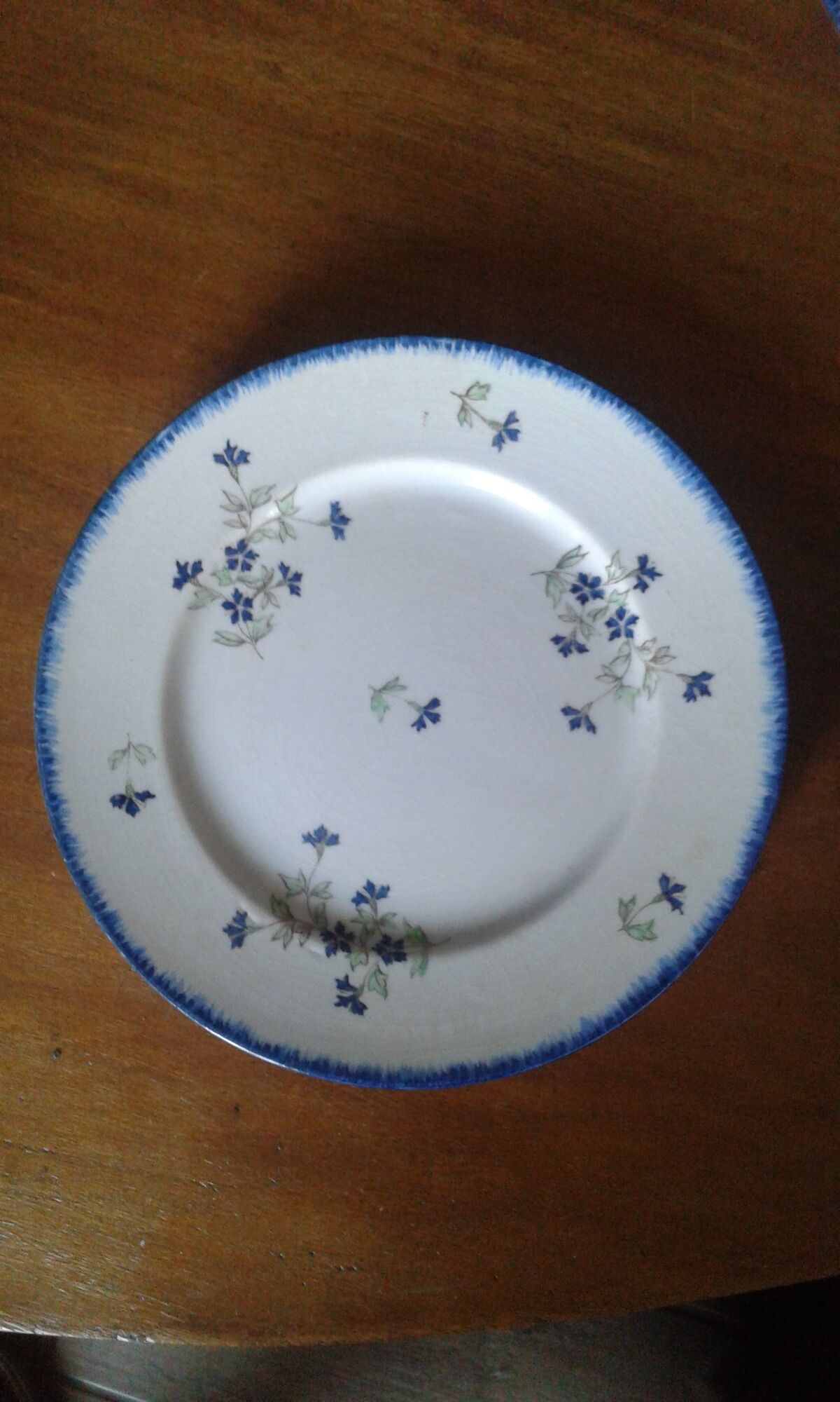 Set of 5 plates Creil and Montereau Labrador service Barbeau