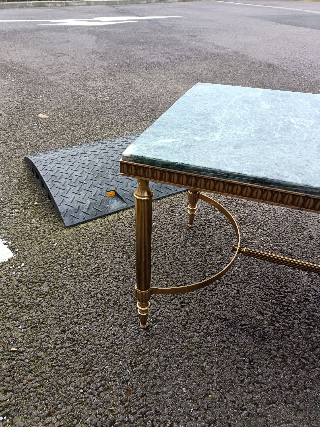 Table basse d'appoint plateau marbre ancien