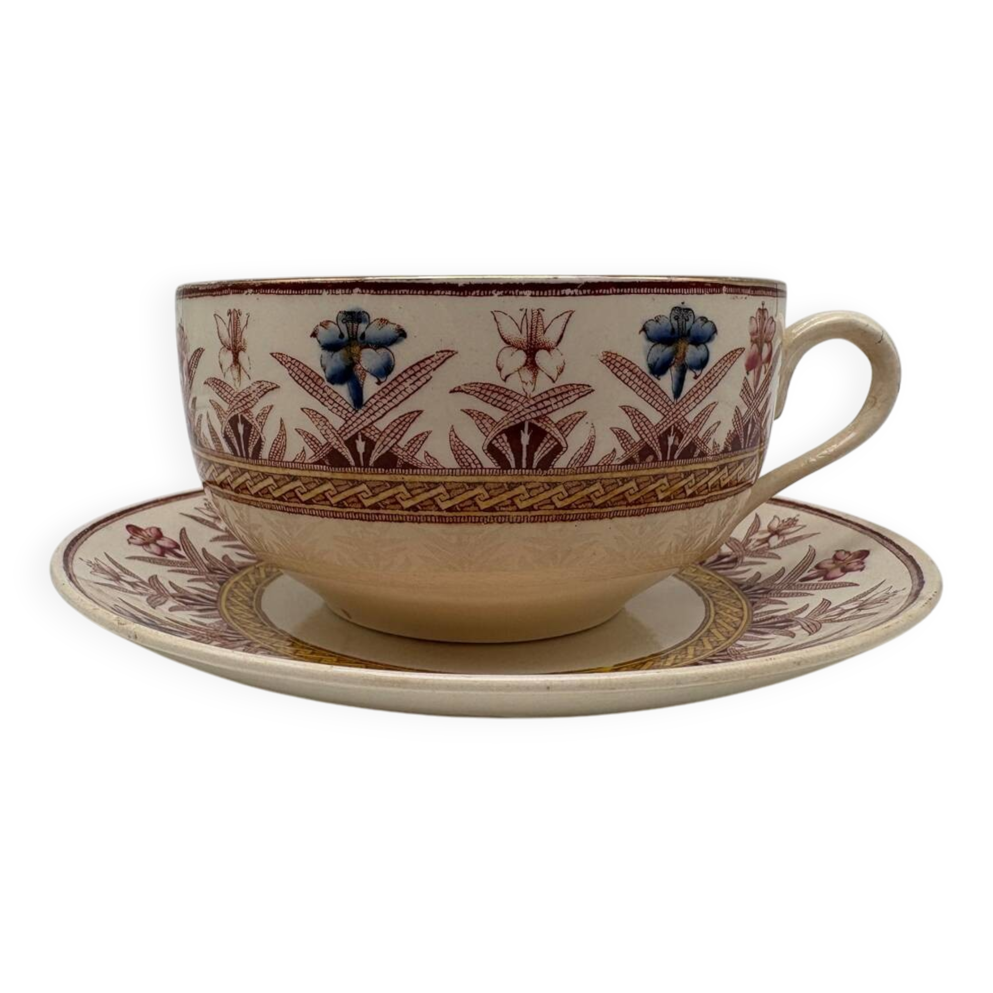 Chocolate cup, Sarreguemines, Derby model, ironstone