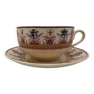 Chocolate cup, Sarreguemines, Derby model, ironstone