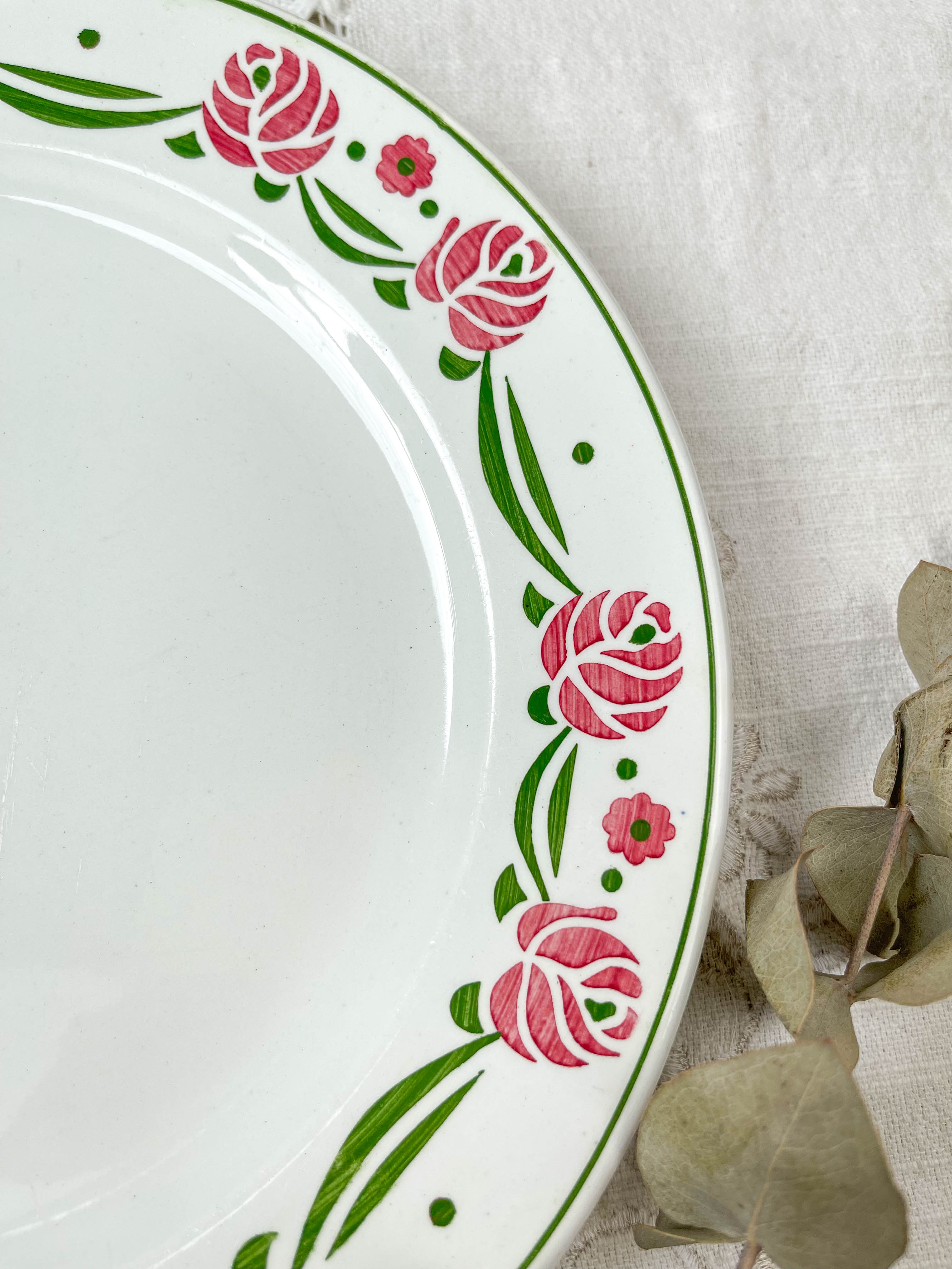 5 flat plates digoin sarreguemines model "mariette"