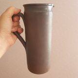 Vintage enameled stoneware pitcher signed