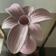 Vintage palm candle holder in pink glazed ceramic