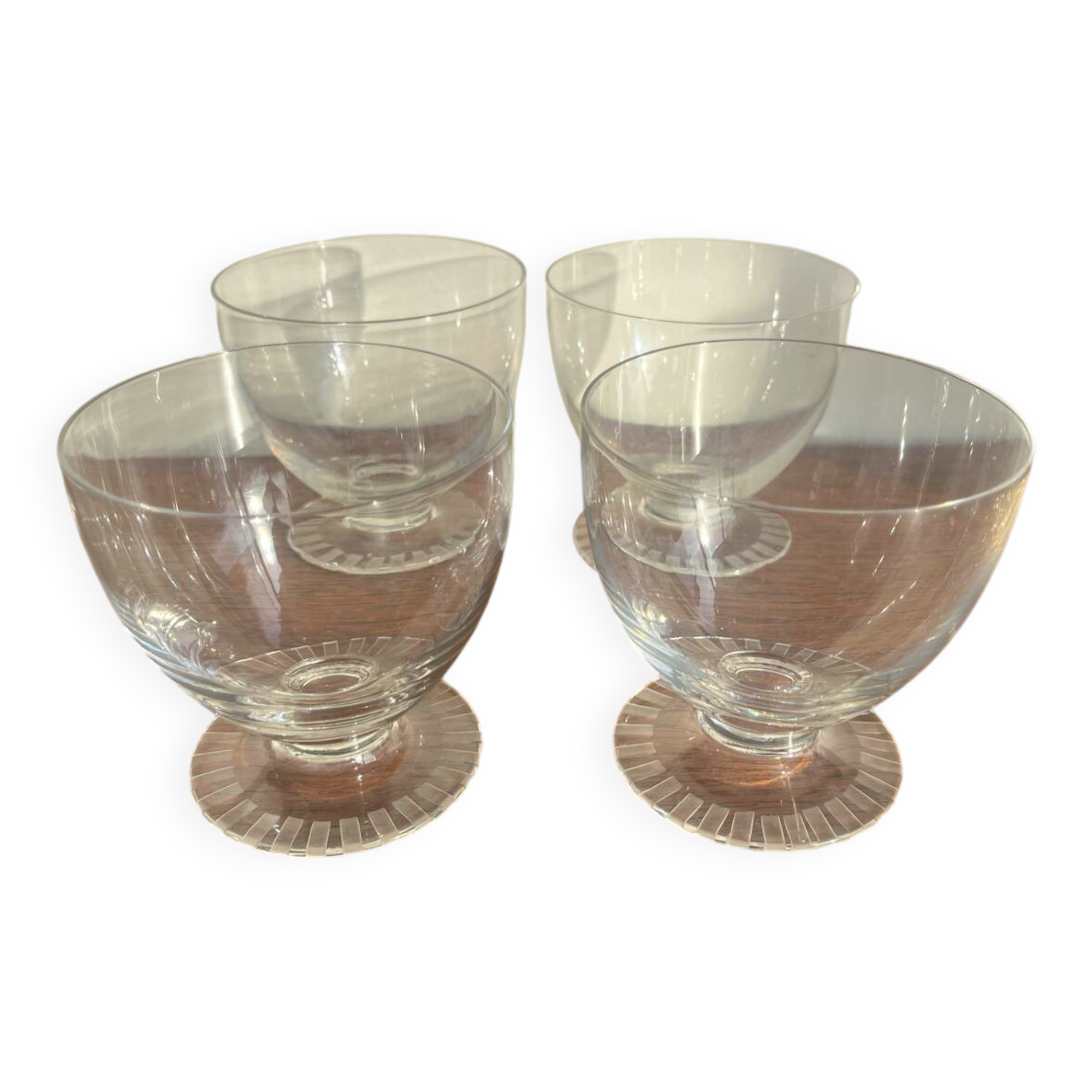 4 Daum Crystal Wine Glasses / Champagne Coupes Briancon Model
