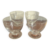4 Daum Crystal Wine Glasses / Champagne Coupes Briancon Model