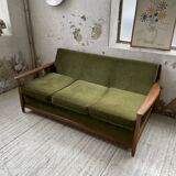 Scandinavian teak bench bed 140