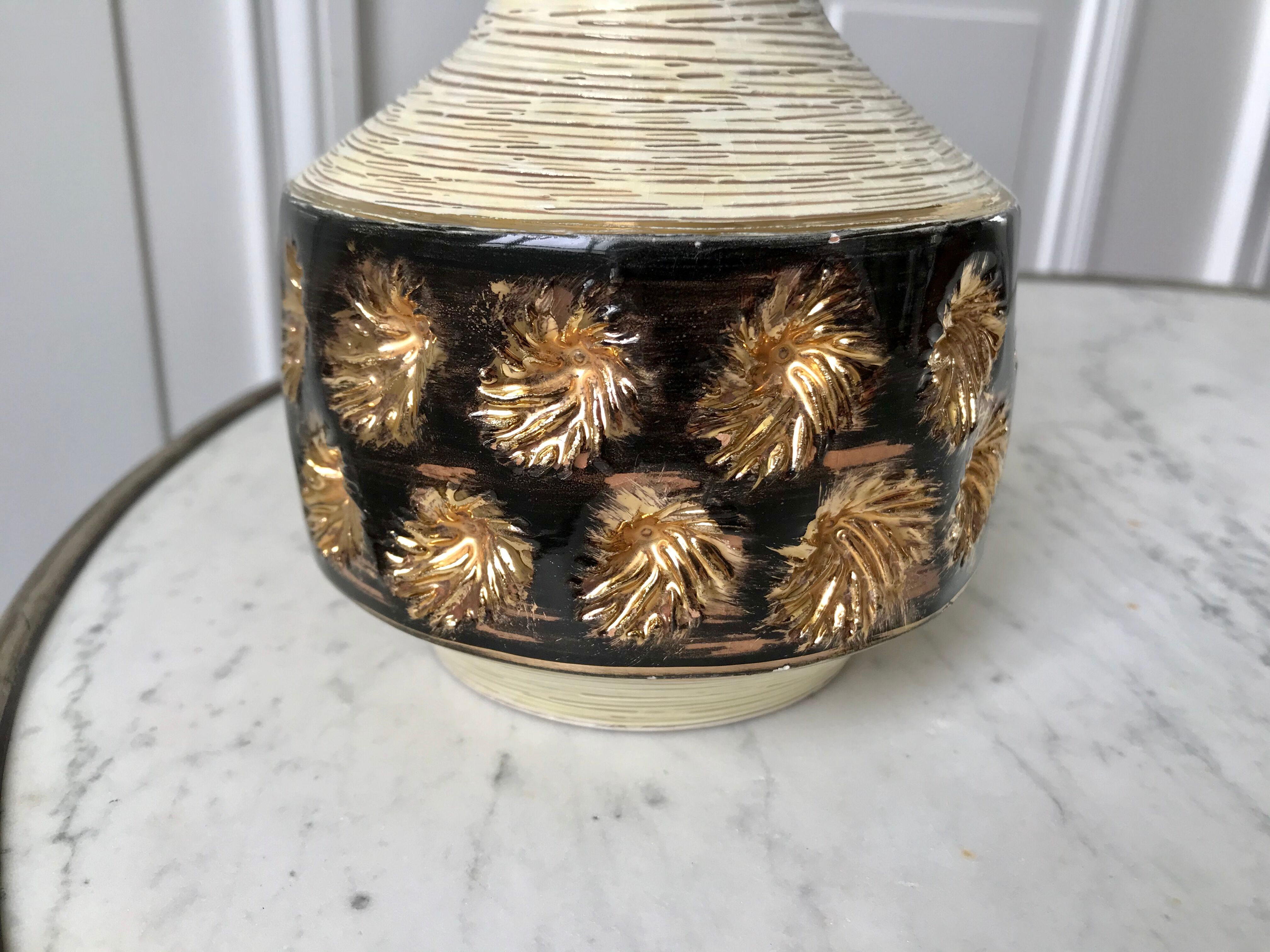 Pottery vase signed vintage 70s