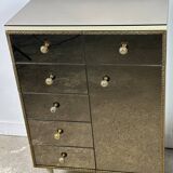 Vintage Italian mirror glass chest of drawers 1960