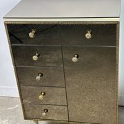 Commode italienne en verre miroir vintage 1960