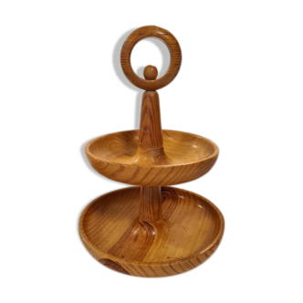 Serviteur à étage scandinave ancien en bois