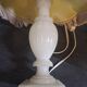 2 bedside lamps in white alabaster with lampshades.