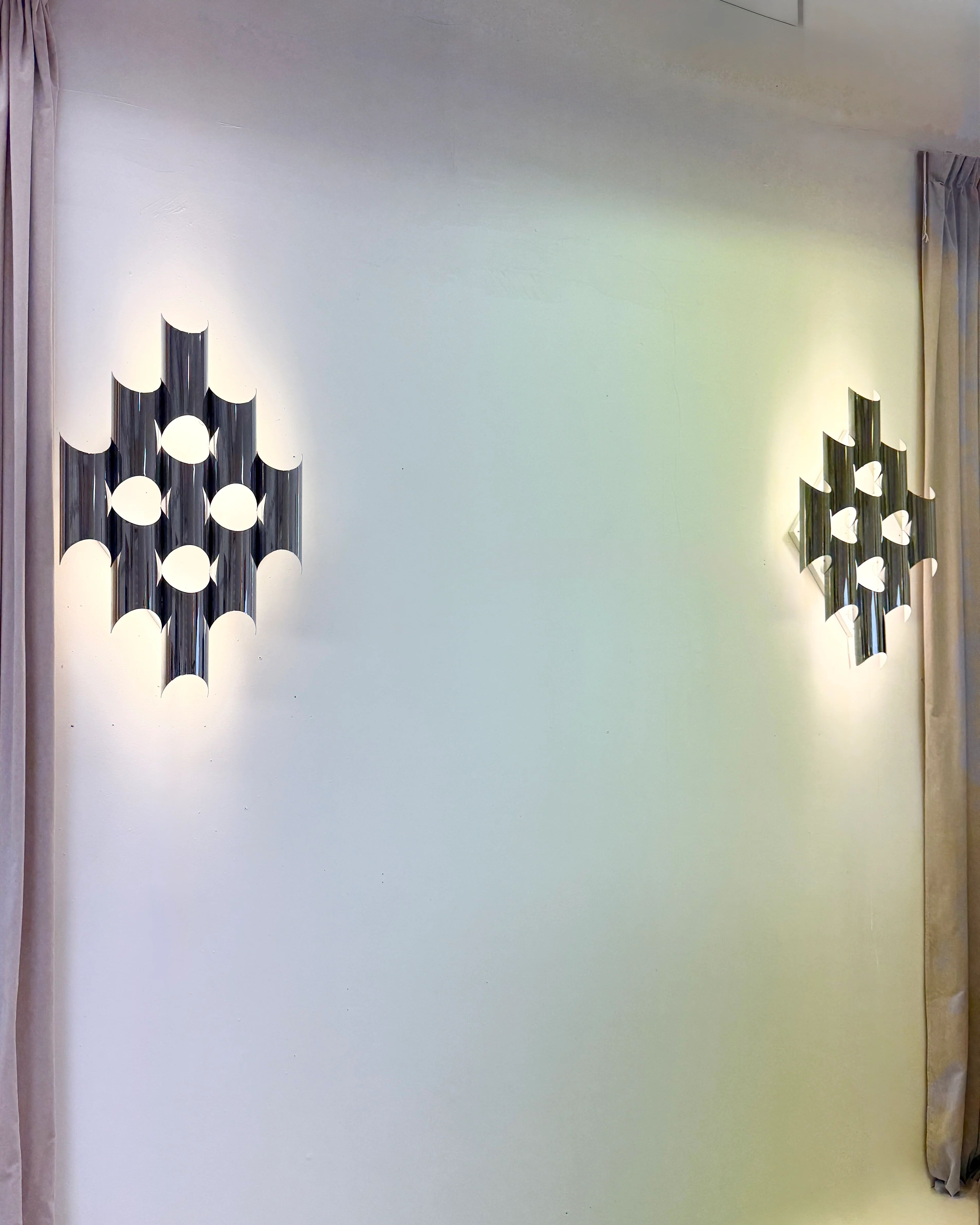 Large pair of wall sconces "Organ" by Raak Amsterdam, 1970s