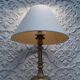 Old brass candle holder XIXth electrification vintage lampshade