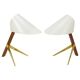 Two white desk lamps "Billy TL" by J.T. Kalmar, Vienna, mid-century style.