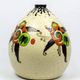 Art Deco vase Orchies, enamels on crackled background, stylised flowers