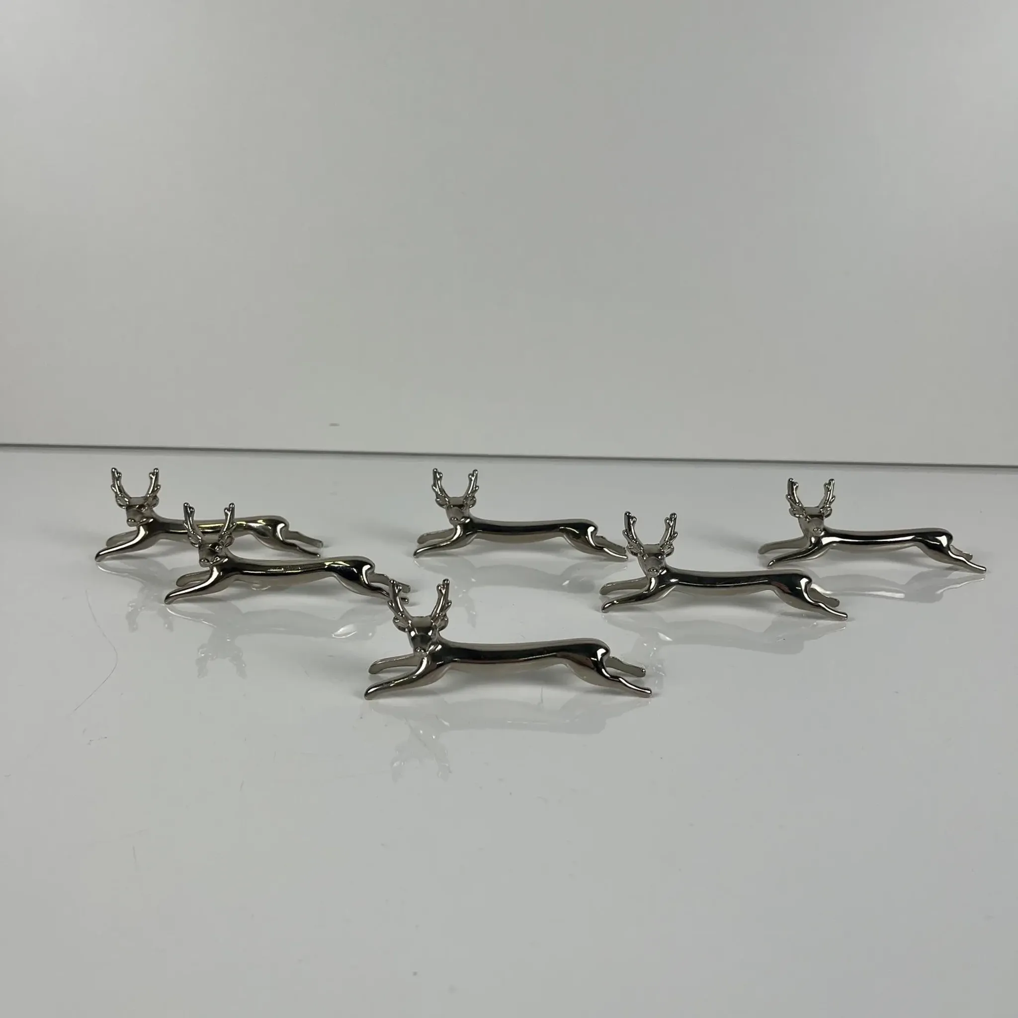 Set of 6 metal knife rests, "Deer / stag" model, 1980-90.
