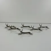 Set of 6 metal knife rests, "Deer / stag" model, 1980-90.