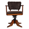 1940s, Danish design, reupholstered swivel chair, tilt function, lambskin, Ehapa Møbelfabrikken.