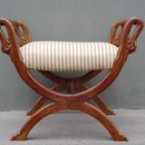 Massive walnut curule seat