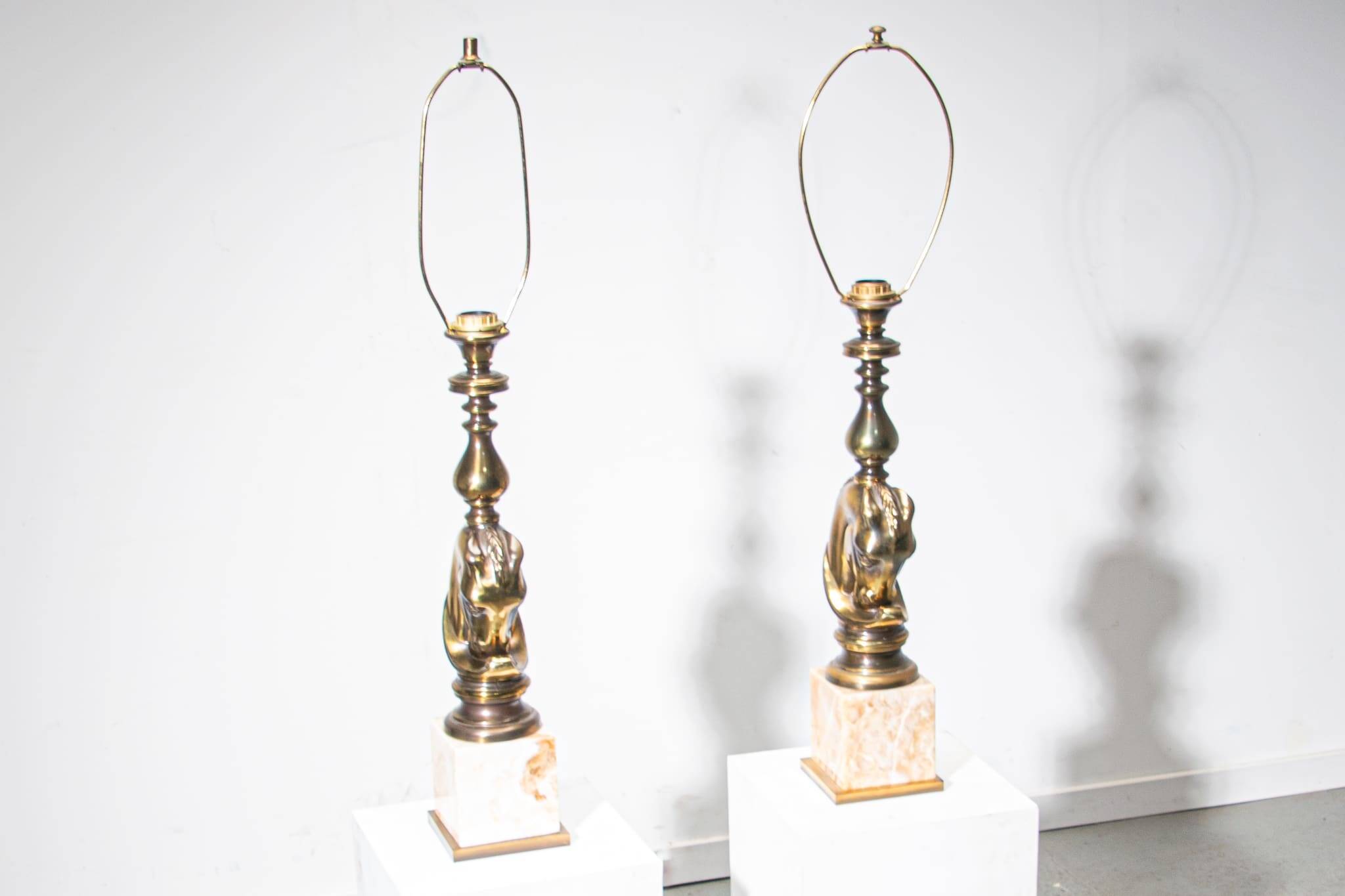 Ensemble de lampes de table à tête de cheval Deknudt