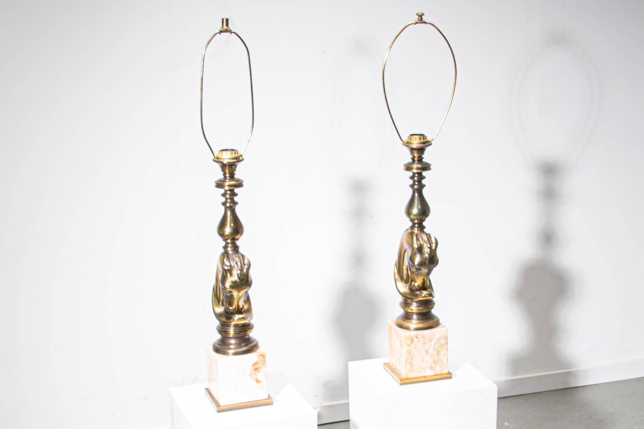 Ensemble de lampes de table à tête de cheval Deknudt