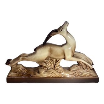 Ceramic antelope, manufacture of Sainte Radegonde, XX century