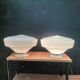 Paire de lampes opaline