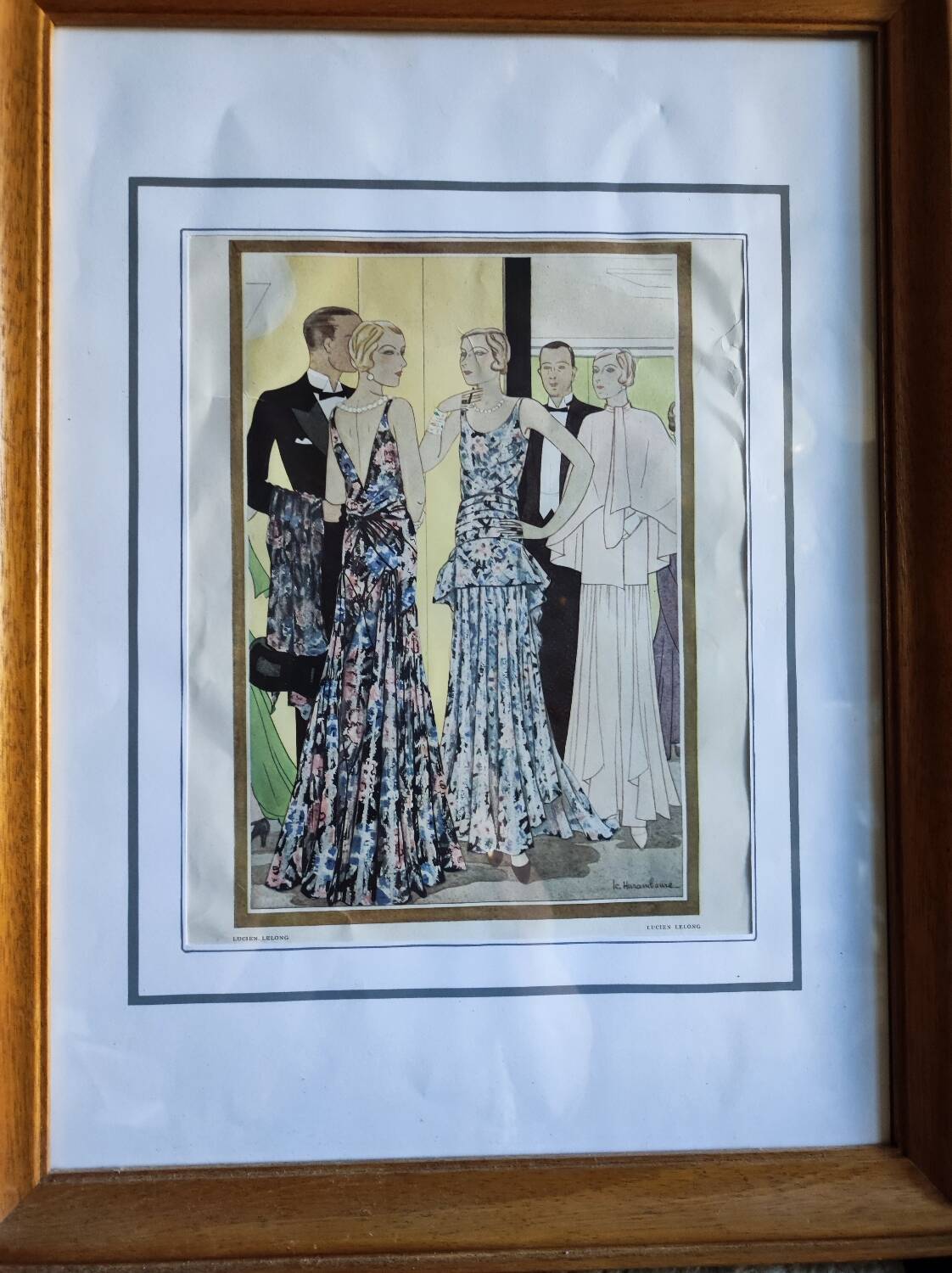 Cadre illustration de la mode de Lucien Lelong, 1940-50