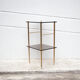 Vintage brass and smoked glass side table, pedestal table, bedside table, end table