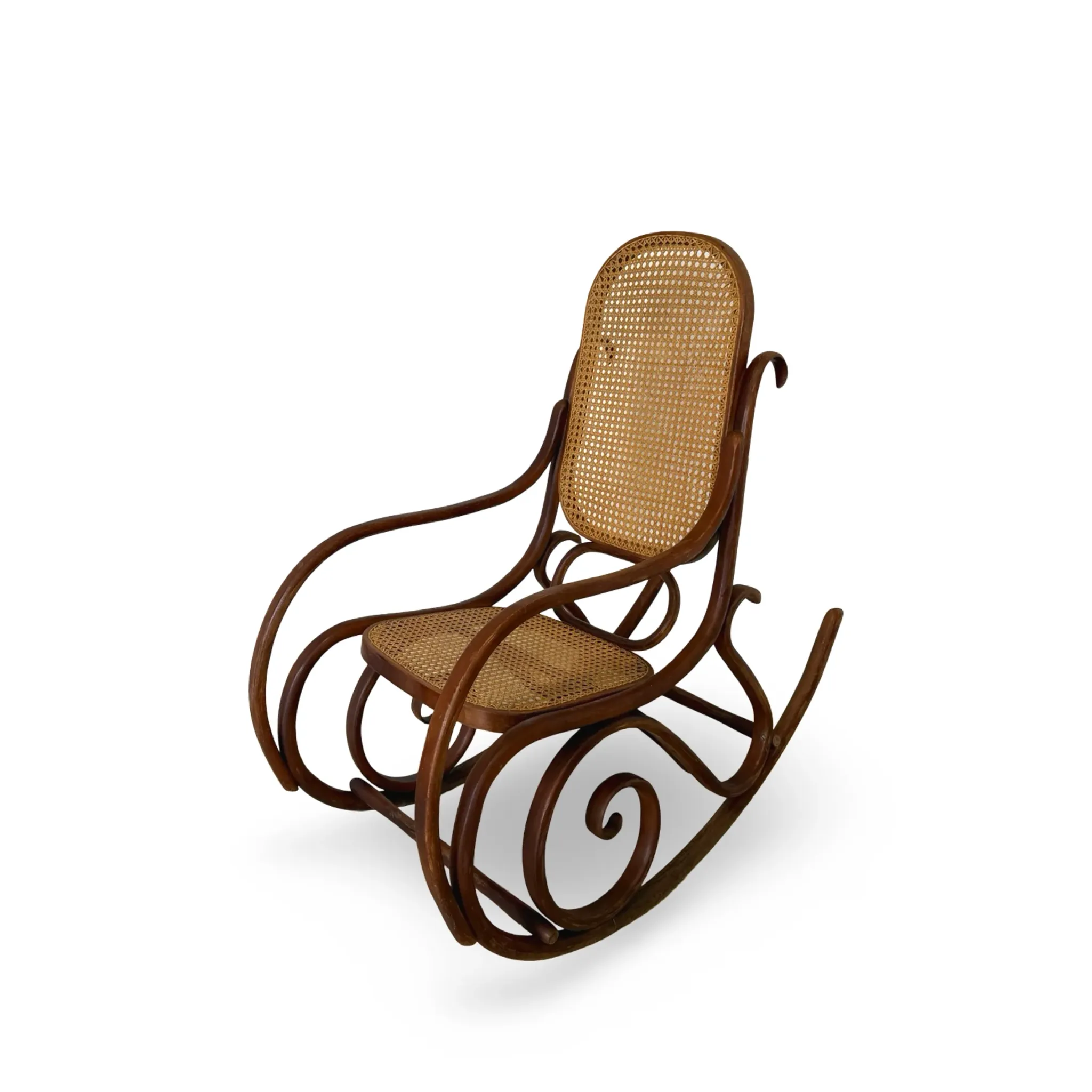 Vintage Bentwood Rocking Chair in the Thonet Tradition, by FMG, 1940s/