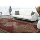 1970s Vintage Turkish Oushak Handmade Wool Cotton Red Area Rug 190x375
