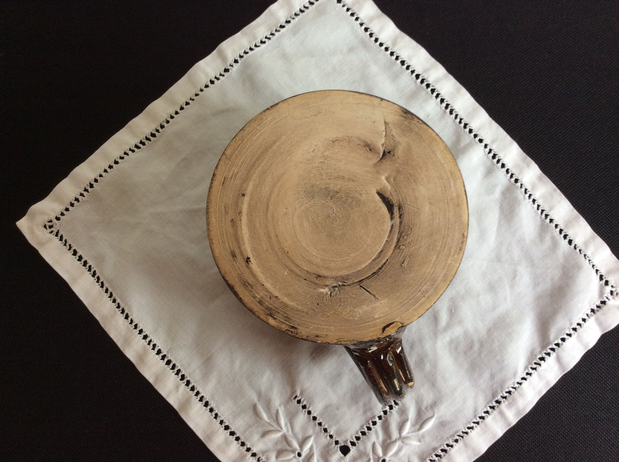 Old glazed creamer brown