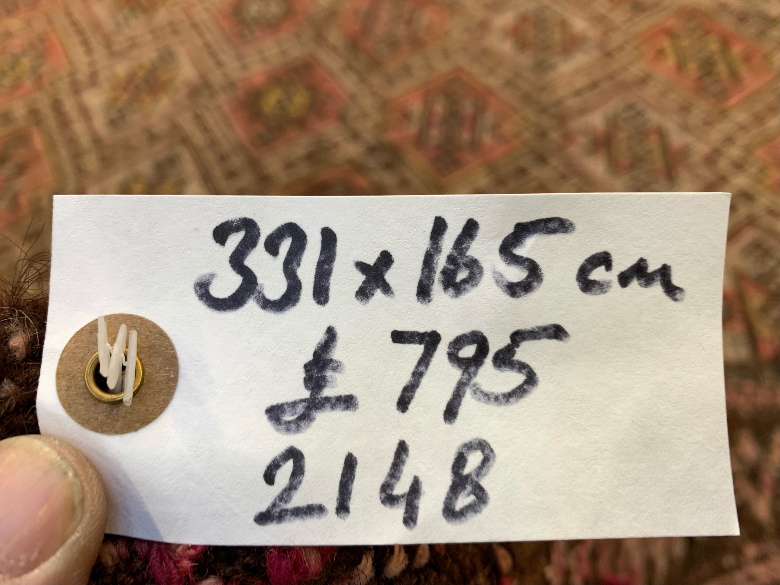 Large Vintage Turkish Kilim Rug 331x165 cm Wool Jajim Kelim