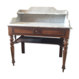 Meuble de salle de bains ancien avec dessus marbre