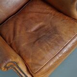 Vintage Dutch cognac coloured leather club chair