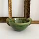 Antique green glazed ceramic bowl with handles, Tamegroute type