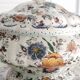 Rare - Earthenware soup tureen HB Quaregnon, floral decoration signed Hubert Becquet