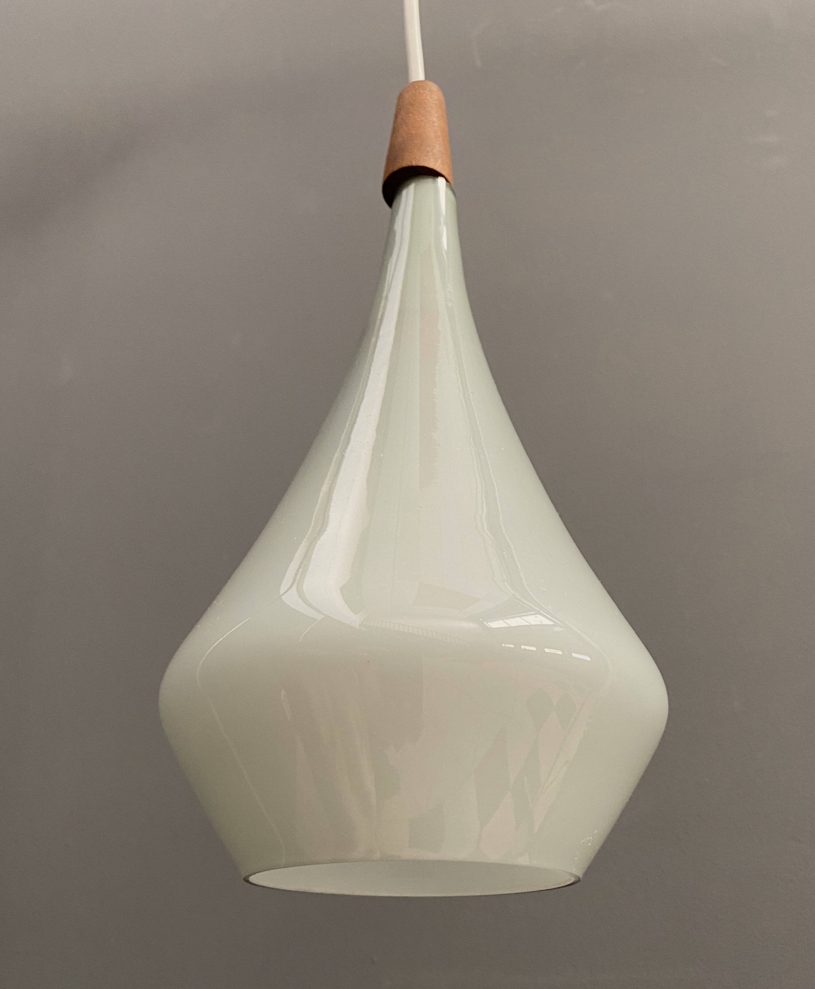 Holmegaard grey glass hanging lamp 1960s