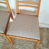 Suite de 4 chaises chêne années 50