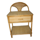 Rattan bedside table with drawer