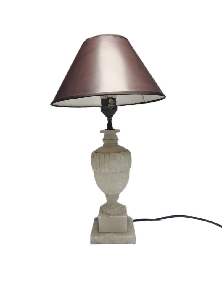 Art Deco alabaster bedside lamp, Belgium, 1950s