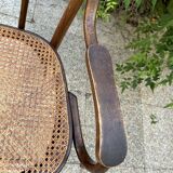 Baumann curved caned wood armchair, 1900